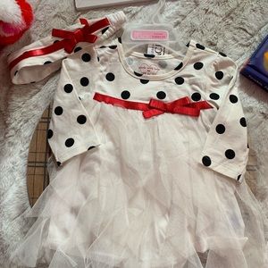 Children's Place Black and White Polka Dot Dress